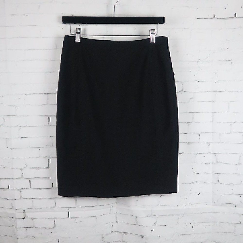 REISS BLACK WOOL BLEND OFFICE BUSINESS WORK PENCIL SKIRT SIZE 10